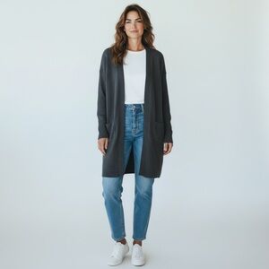 Allison Joy Gray Cardigan | Evereve | Women’s M/L Soft Open Front